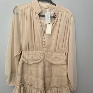 new elegant long sleeve dress ivory size:M